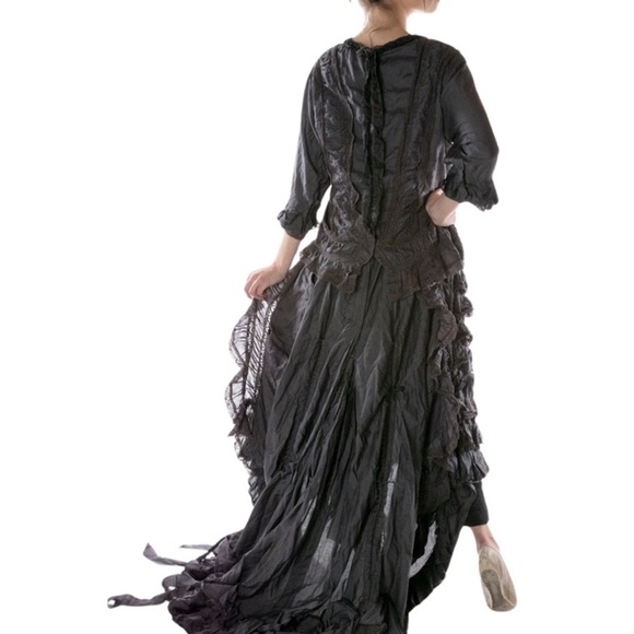 Magnolia Pearl Midnight Hyacinth dress linen silk gray - Picture 2 of 16